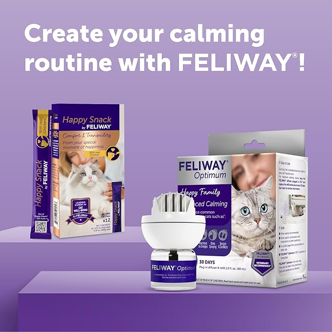 FELIWAY Optimum Cat, Enhanced Calming Pheromone Diffuser: 1 Diffuser Kit & 6 Refills