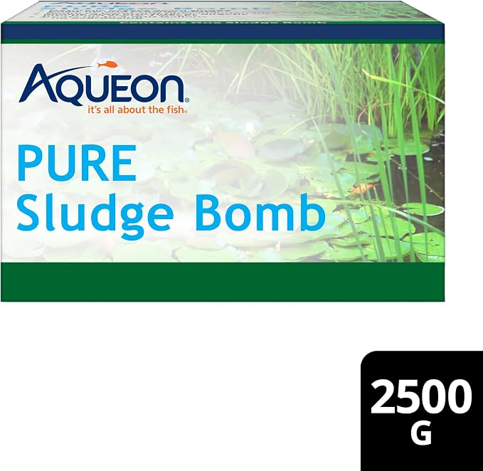 Aqueon Pure Sludge Bomb, Reduces Sludge and Organic Waste in Ponds and Koi Habitats, Breaks Down Muck and Clarifies, Treats 2500 Gallons, 1-Pack