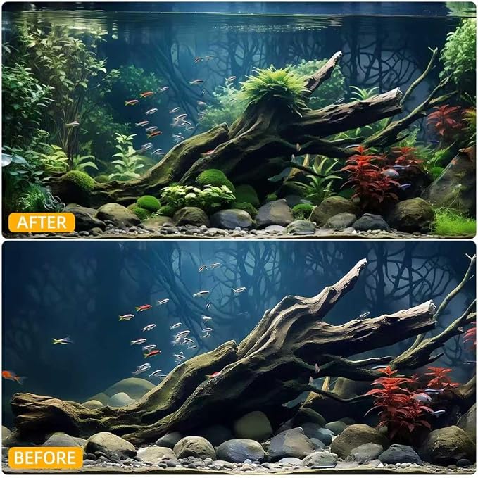 EFFIELER Natural Driftwood for Aquarium Decor – Unique Size Real Wood Branches for Fish Tank, Reptile Habitat, Terrarium, Hermit Crab, Shrimp Tank,Safe for Aquatic Pets (13-18 INCH, Mopani Driftwood)