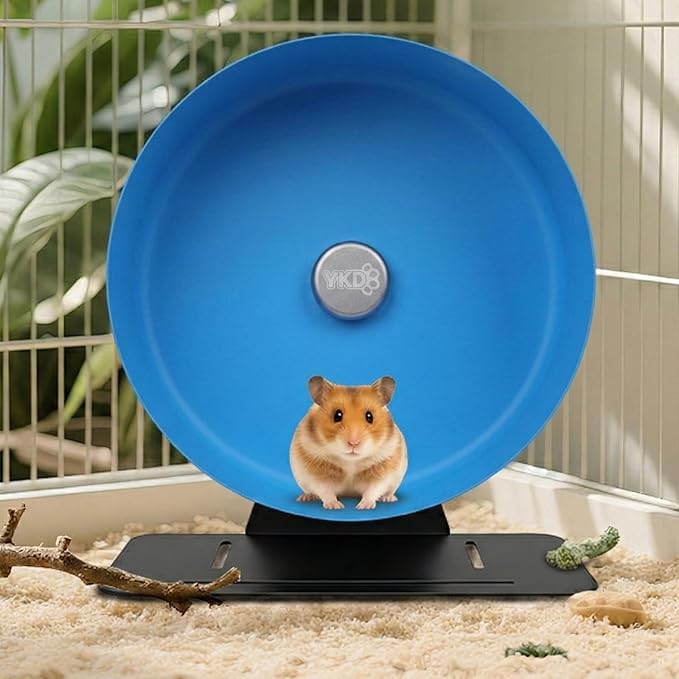 11.8" Silent Rat Exercise Wheel, Aluminum Alloy Noiseless Running Wheel for Fancy Rat, Syrian Hamsters, Hedgehogs and Small Pets (Base-Blue)