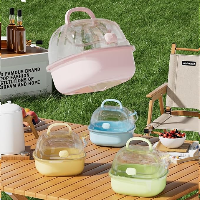 Small Animal Carrier Cage with Water Bottle, Portable Hamster Travel Carrier Carry Case for Small Pets, Gerbils, Mice, Dwarf Hamster (Pink)