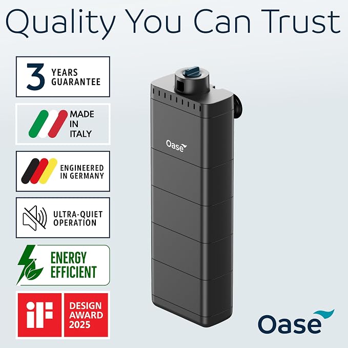 Oase EcoFlow 150 Internal Aquarium Filter – Quiet Submersible Multi-Stage Filter (Biological & Mechanical), Custom Flow, Easy-Clean Modules, For Freshwater, Saltwater Tanks up to 40 Gal (150L)