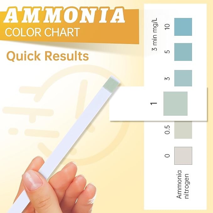 AAwipes Ammonia Test Strips for Fish Tank Aquarium Test Strips Aquarium Water Test Kit Freshwater Fish Tank (50)