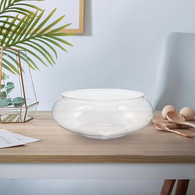Kisangel Transparent Acrylic Desktop Aquarium Tank 9.53 Inch Betta Fish Bowl with Plant Decoration for Home Office Garden