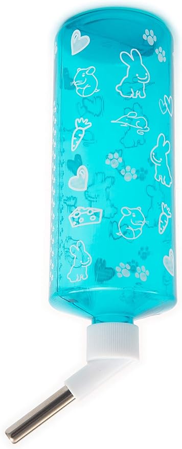 Lixit® Critter Bright Water Bottles for Hamsters, Rabbits, Chinchillas, Ferrets, Guinea Pigs and Other Small Animals - Made in USA (Blue (Pack of 1), 32 Ounce)