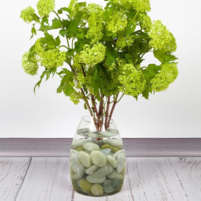 FANTIAN 5 lbs Green River Rocks for Plants, 1-2 Inch Polished Jade Pebbles for Indoor Plants, Decorative Rocks for Succulent, Landscaping, Vases, Yard and Garden