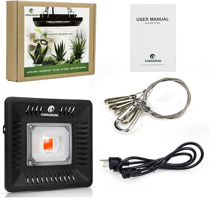 Full Spectrum LED Grow Lights for Indoor Plants, CANAGROW Waterproof COB Outdoor Grow Light, Plant Growing Lamps Refugium Light for Saltwater Aquarium, Heating Lamps for Plants Seeding, Veg, Blooming