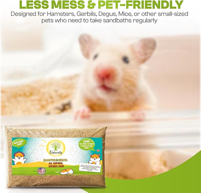 (8 Pound Bag) Hamster or Gerbil Bathing Sand Litter- All Natural Dry Desert Sand