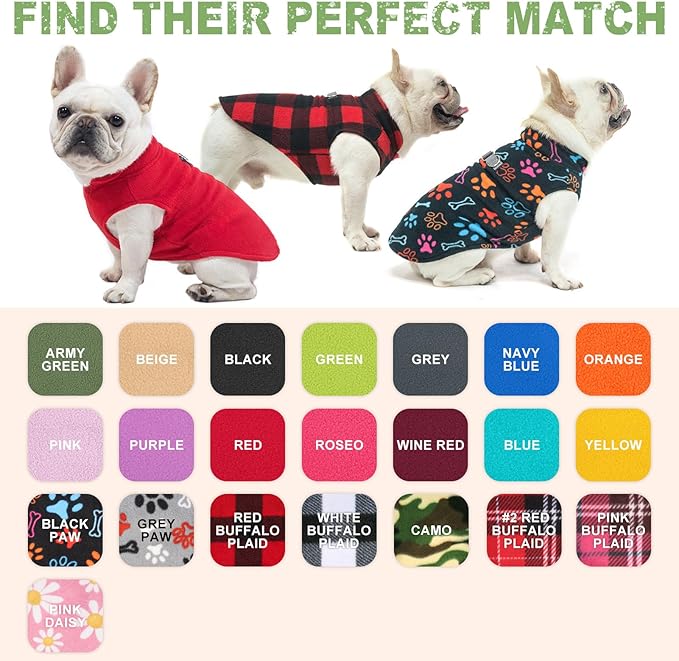BEAUTYZOO Dog Fleece Vest Sweater Winter Jacket for Small and Medium Dogs with D-Ring Leash Cold Weather Coat Hoodie for XS S M Dogs Boy or Girls,Pink Daisy L