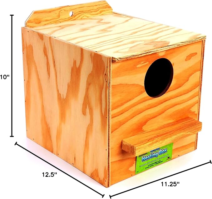 Ware Manufacturing Nest Box, Perfectly Sized for Cockatiels, Natural Wood