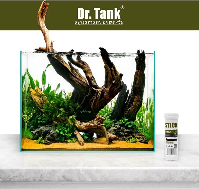 Dr. Tank Bottom Stick - Aquarium Plant Fertilizer Sticks for Aquatic Plants, Substrate Nutrients for Freshwater & Planted Tanks, Slow-Release Nutrients for Plant Growth, 15 Sticks - Sprout Stick