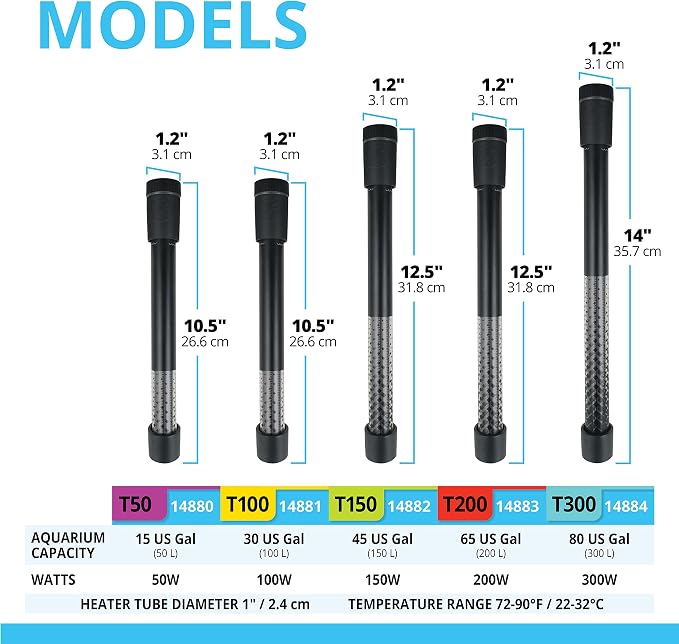 Fluval T200 Fully Electronic Heater for Freshwater Aquariums up to 65 Gal.