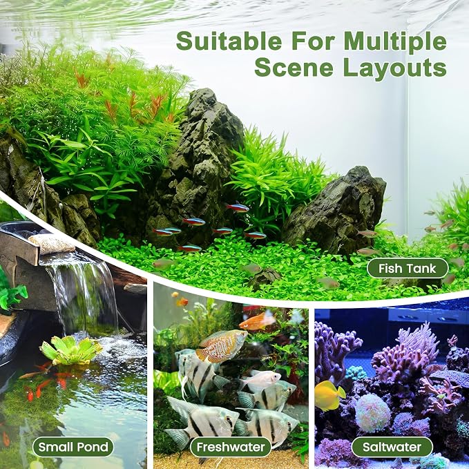hygger Quiet 5-in-1 Aquarium Filter for Small Fish Tank | 5W 80GPH Submersible Fish Tank Filter with Adjustable Wave Maker & Air Bubbler, Perfect for 5-15 Gal Fresh & Saltwater