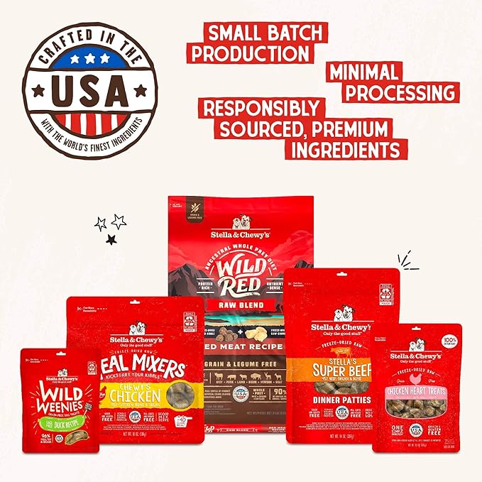 Stella & Chewy's Grass Fed Beef & Lamb Shredrs - Premium Dog Food Pouches - Perfect for Picky Eaters - 24 Pack, 2.8oz Each