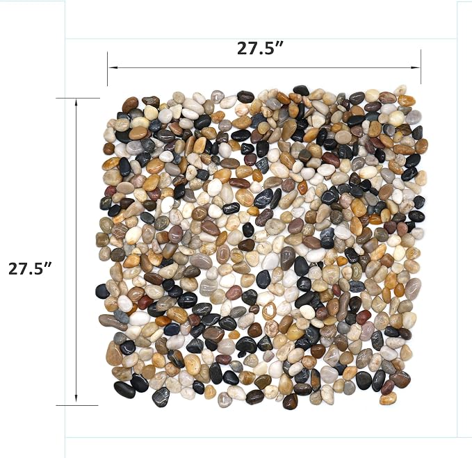 Mixed Color Polished Rocks for Plants, Decorative Pebbles, 0.5-1 Inch, 18lb