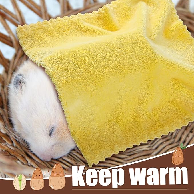 Buryeah 8 Piece Multi Animal Cage Liners Fleece Bedding Mats Warm Towels for Hamsters Rabbits Ferrets Hedgehogs by Guinea Pig Blankets (Multicolor, 11.8 x 11.8 Inch)