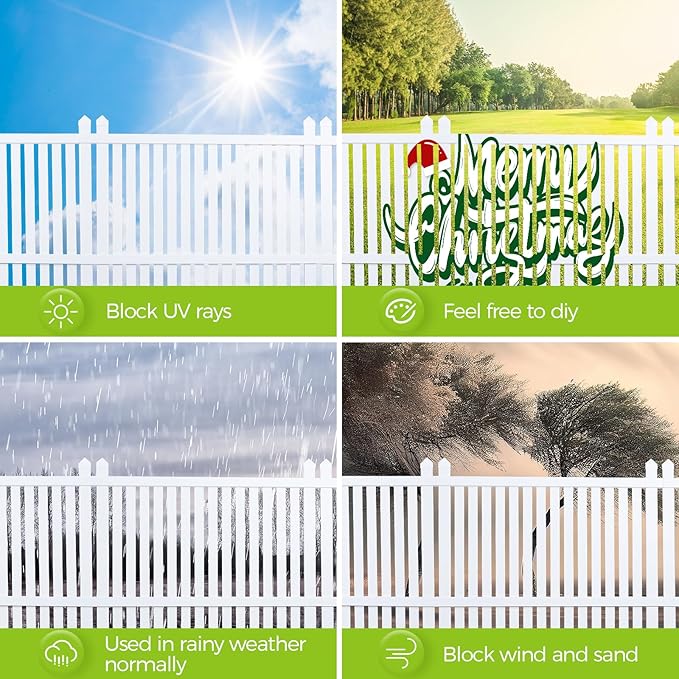 48" W X 48" H Air Conditioner Fence Trash Can Fence 48" W X 48" H Pool Equipment Enclosure Vinyl Privacy Fence Outdoor No Dig Privacy Fence 2 Panels with Metal Stake, White