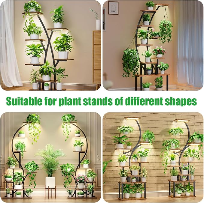 8.6'' Mini LED Grow Light Strips, Full Spectrum 3000K, 52 LED Plant Light with 3/9/12H Timer, 10 Dimmable Levels for Seedling, Succulent and Plant Shelf, 2 Head