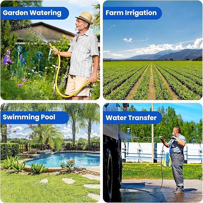 MEDAS Portable Sump Pump for Swimming Pool, Garden Pond, Basement Water Removal with 10ft Power Cord 1HP 4950GPH