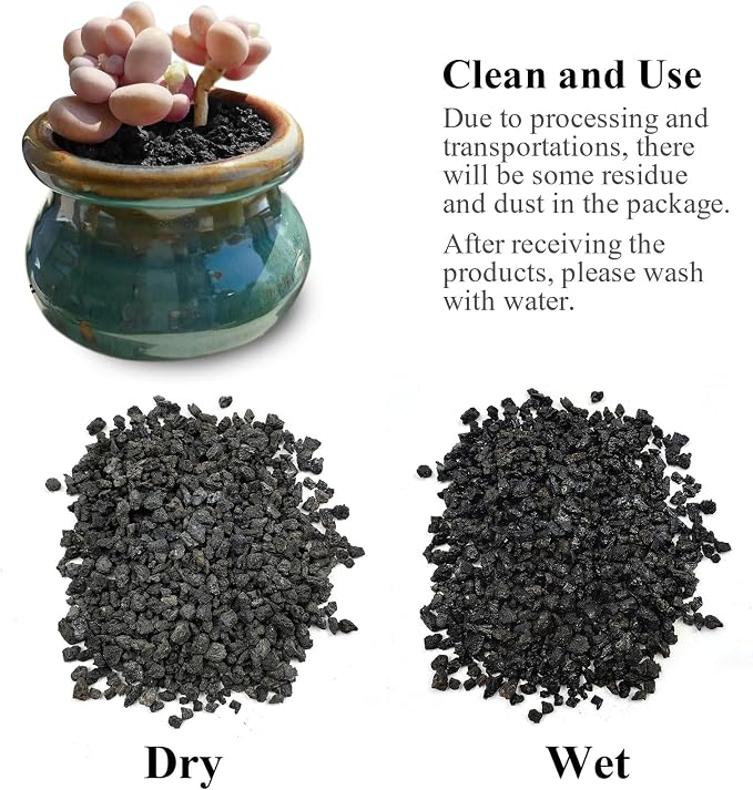 FANTIAN 5 lbs Black Lava Rocks for Plants, 1/4 Inch Crush Volcanic Rock | Small Black Horticultural Volcanic Rock Pumice for Plants, Safe for Aquarium, Succulent Drainage Fire Pits Outdoor