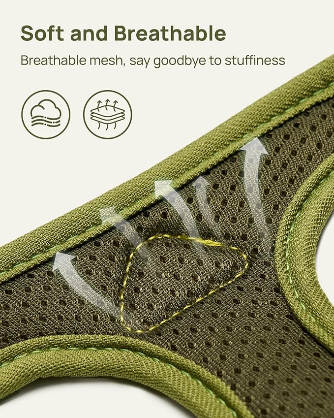 PetThem Upgraded Cat Harness and Leash Set - Step-in Escape Proof Adjustable Cat Harness, Comfortable Soft Lightweight, Reflective Harness for Walking, Travel, Camping (Growling Crocodile, S)