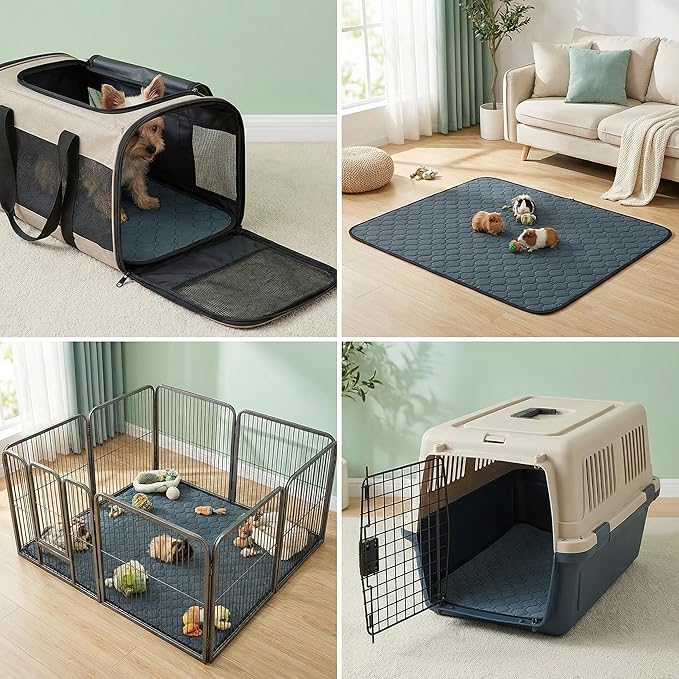 2 pcs Guinea Pig Cage Liners - Washable Guinea Pig Pee Pads, Waterproof Reusable & Anti Slip Guinea Pig Bedding Fast and Super Absorbent Pee Pad for Small Animals Rabbit Hamster Rat