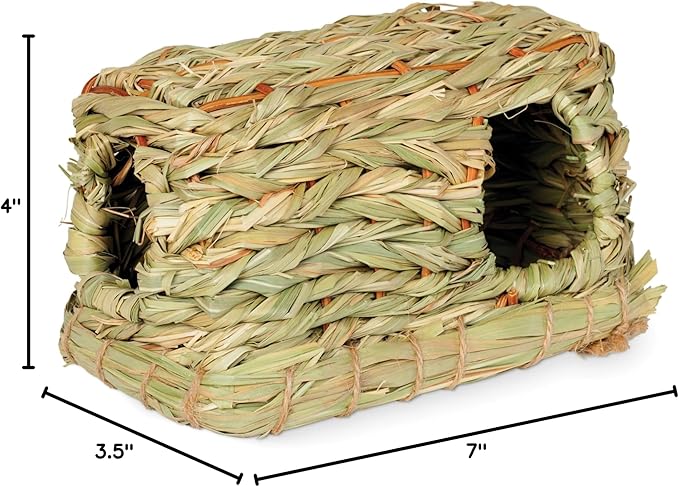 Prevue Hendryx 1096 Nature's Hideaway Grass Hut Toy, Small, 4 x 7 x 3.5