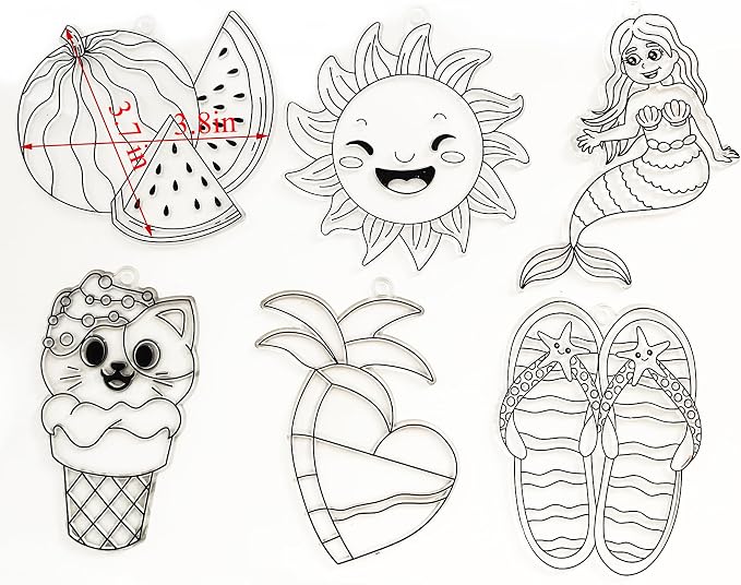 Ayhuhra 30 Set Summer Suncatcher Craft Kits, Glow in the Dark Crafts | Fun for summer parties, home decor, seasonal events, and creative gatherings, bringing a playful glow to your space