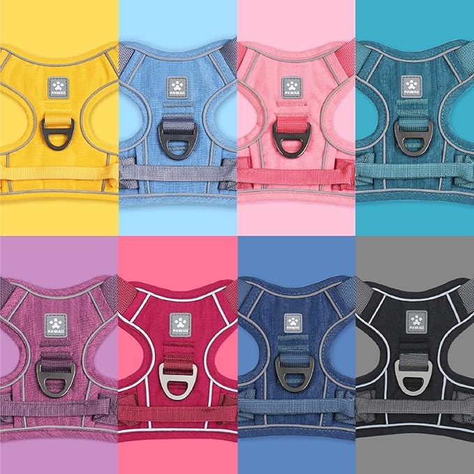 Pawaii Dog Harness for Small Dogs No Pull, No Pull Dog Harness with Pet ID Tag, No Choke Front Clip Harness Dog, Adjustable Soft Padded Pet Vest with Easy Control Handle