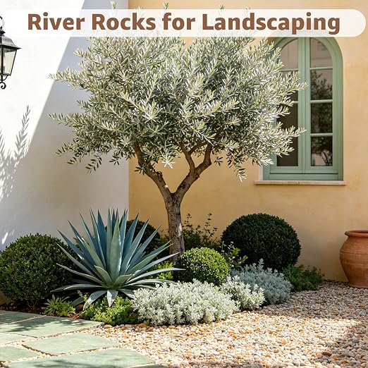 20lbs Drainage Rocks, 2/5''-4/5'' Small Pebbles, Aquarium Gravel | Water-Washed Natural Finish, Hand-Picked, for Plants, Fish Tank, Garden, Paving, Fountain, Walkways and Outdoor Landscaping