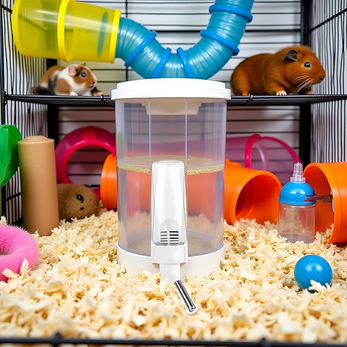 80 ml- No Drip Water Dispenser for Small Animals - Transparent Hanging Bottle for Rabbits, Guinea Pigs, Hamsters, Mice, and Ferrets - Leak Proof with Filter, Water Bottles