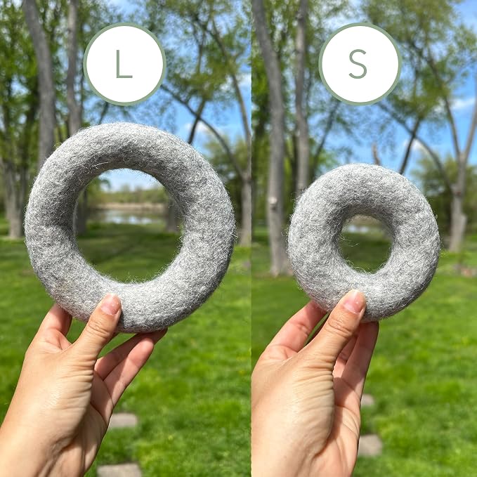 Large Wool Dog Ring Toy – Durable Organic Dog Ring for Medium & Large Dogs – Eco Friendly Natural Dog Toy – Creature ECO - 1 Pack