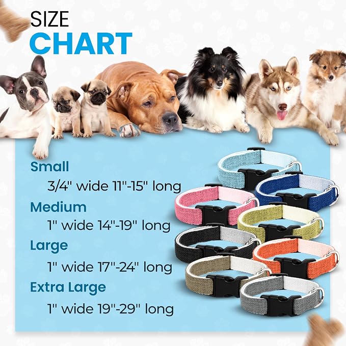 Hypoallergenic Dog Collar - Great for Sensitive Skin, Soft Collar for Dogs, Soft Organic & Earth Friendly (Small, Orange)