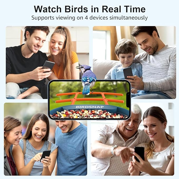 birdsnapÂŽ PAV-Bird Feeder with Camera,2K HD with 64GB Card, AI Identify Smart Bird House Cam Solar Panel,Live Stream,Motion Detection,Auto Record Video for Backyard Outdoors,Ideal Gift for Bird Lover