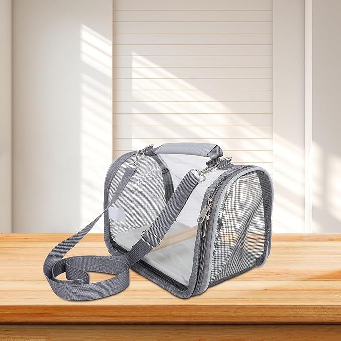 Portable Small Bird Travel Carrier Bag with Perch Lightweight Transport Cage for Parakeets Small Birds Outdoor Use