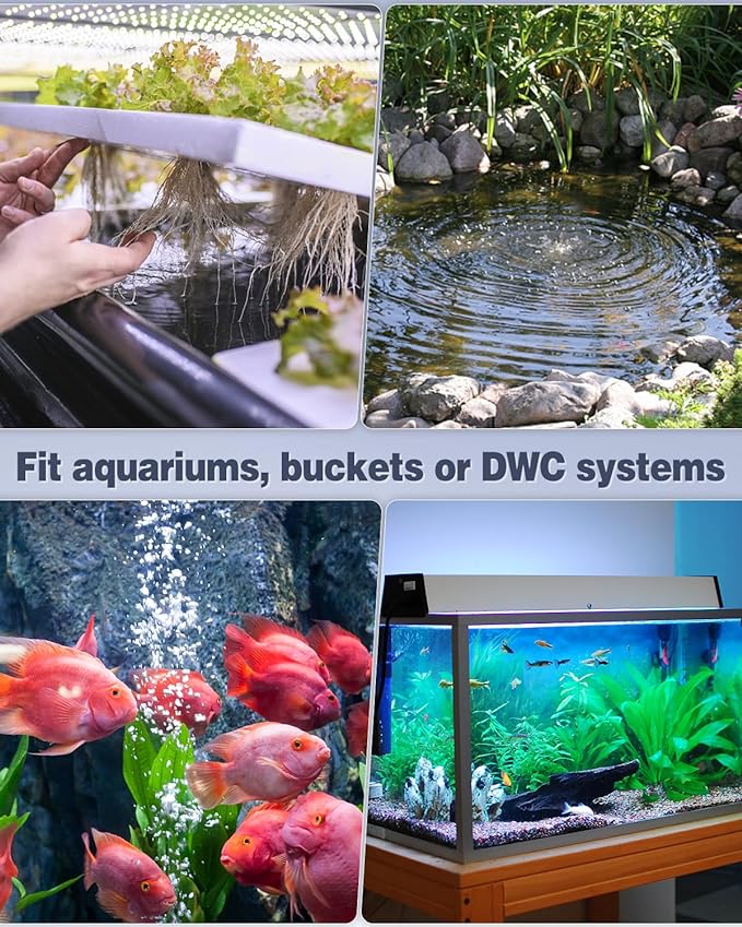 Pawfly 3 Pack Aquarium Sponge Filter Aquarium Air Pump 50 GPH Fish Tank Oxygen Pump
