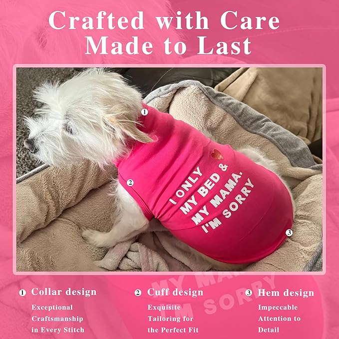Stylish Cotton Dog Shirt with Print, Soft & Breathable, All-Season Comfort, Fits Most Breeds - Perfect Pet Apparel for Small, Medium, Large Dogs.Rosered&4XL