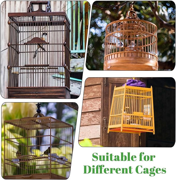 Bird Cage Netting Seed Catcher, White Adjustable Large Bird Cage Seed Catcher Stretchy Birds Cages Cover, Easy to Install, Fits Most Cages, Ideal for Parrots Enclosures