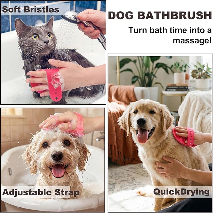 Yaomiao Dog Brush Grooming Kit 9 Pcs Kit with Pet Nail Clipper and File Cat Grooming Deshedding Undercoat Rake Comb for All Breeds Sizes Promotes Healthy Skin Coat(Fresh Color)