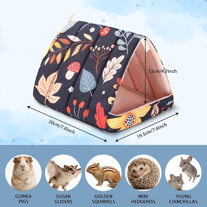 2 Pcs Guinea Pig Hideout Guinea Pig Tunnel Bed Washable Small cage Accessories for Little Bunny Hamsters Hedgehog Ferret Chinchilla and Other Small Animals,2 Styles, 7.9 Inches