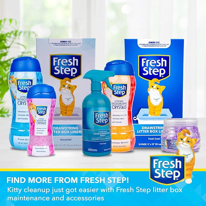 Fresh Step Litter Box Deodorizing Gel Beads, Soothing Lavender Scent, Neutralizes Pet Odors Around the Litter Box, Vented Lid for Continuous Fragrance Release, 12 Oz