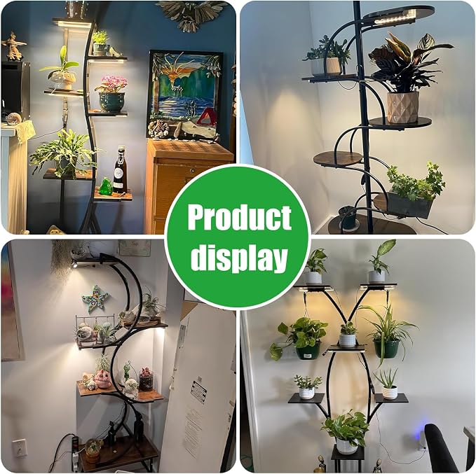 RWNTAO 3 Head 7.8 Inches LED Grow Light Strips, Grow Lamps for Indoor Plants Full Spectrum 3000K, 72 LEDs Plant Light Strips with 3/9/12H Timer, 10 Dimmable Levels for Seedling Succulent