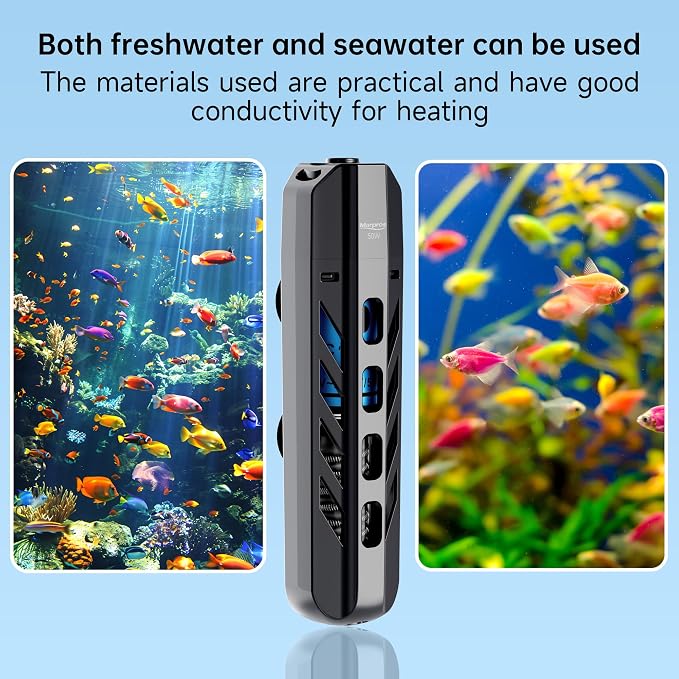 Submersible Aquarium Heater 25W with Protective Cover and Work Indicator Light, Constant Temperature 78℉ Around for Betta, Turtle, Freshwater and Saltwater Tanks, 1-5 Gallon Fish Tanks