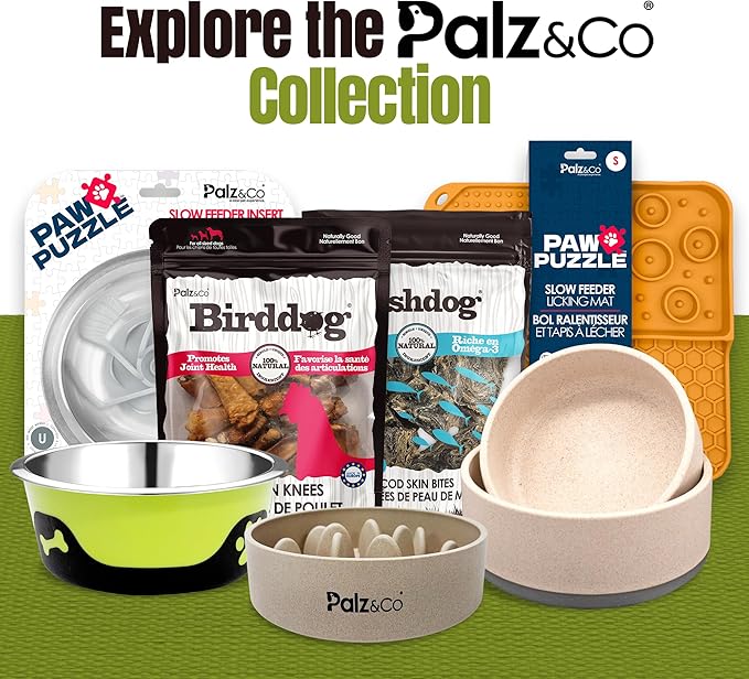 Palz&Co EcoBowl with Lid for Dogs & Cats, 80 oz Green - Natural Bamboo Pet Bowl with Non-Slip Base, Pet Food and Water Dish, Dishwasher Safe