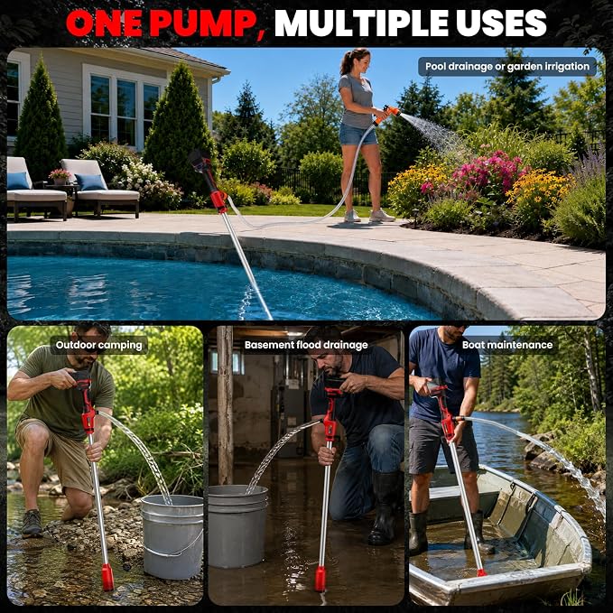 Cordless Stick Water Transfer Pump for Milwaukee 18V Batteries (Tool Only) | 720 GPH Brushless Electric Submersible Pump, Portable Sump & Utility Pump for Pool, Garden, Pond, Boat & RV