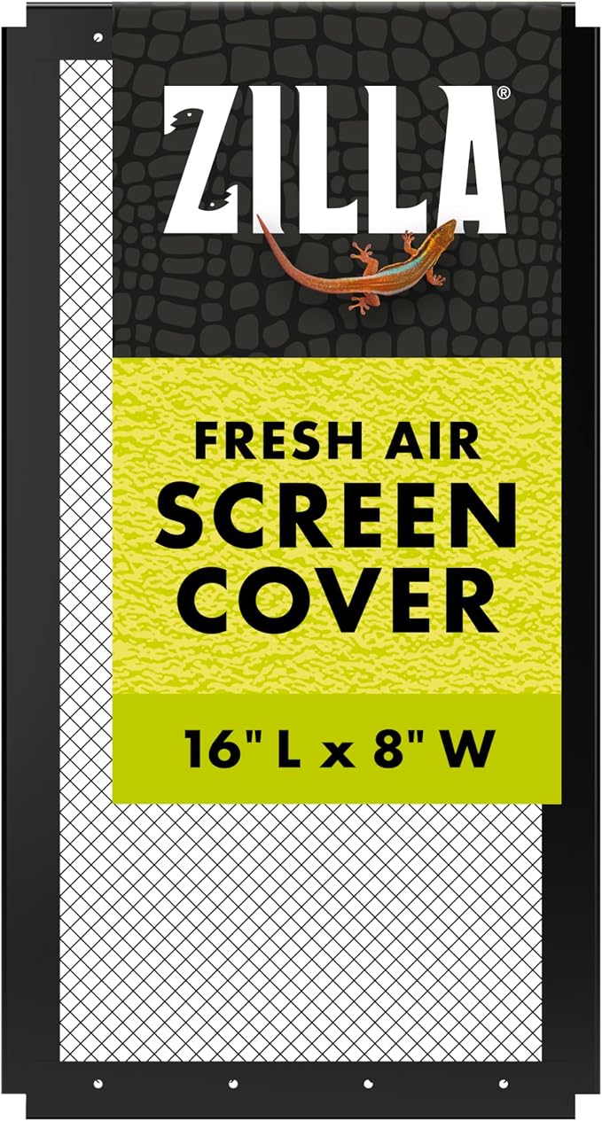 Zilla Fresh Air Screen Cover, Secure and Durable Metal Mesh Cover for Reptile Terrariums, 16 x 8 inches