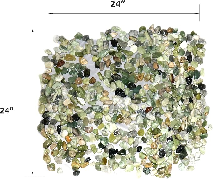 Green Jade Polished Rocks for Plants, Decorative Pebbles, 0.5-1 Inch, 18lb