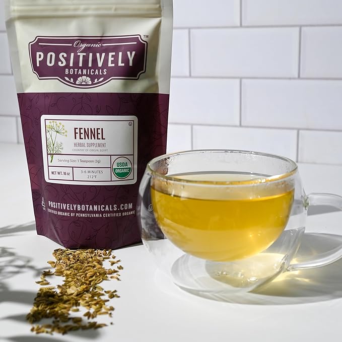 Organic Positively Botanicals Company, Fennel Seed Herbal Tea, Loose Leaf Botanical, 4 Ounce