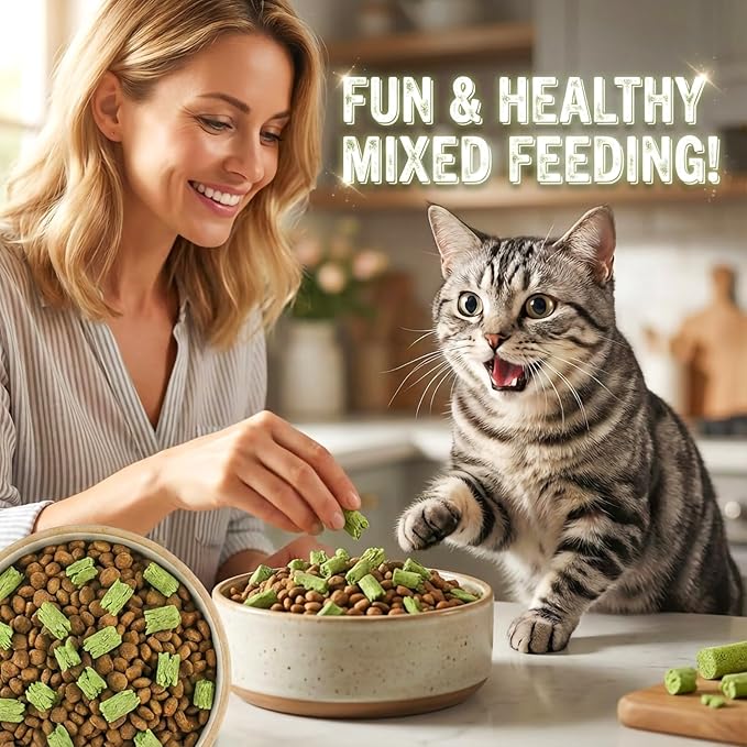 10Pcs/50g Cat Toys Kitten Freeze Dried Catnip Cat Grass Teething Stick Treat for Indoor Cats Edible Removal Hairballs Kitten Toys Kitty Chew for Cleaning Teeth Kitty Snack Dental Care