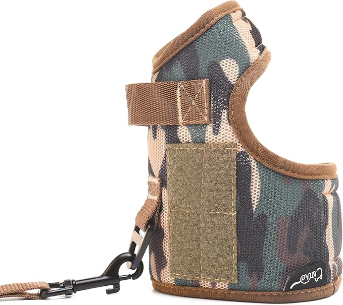Tactical Cat Harness and Leash for Walking Escape Proof Breathable Mesh Fabric, Green Jungle Camo, Large, Adjustable Cat Walking Jackets, Padded Stylish Cat Vest